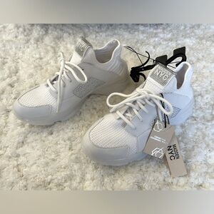Madden NYC White and Silver Bling Sneakers Size: 9
